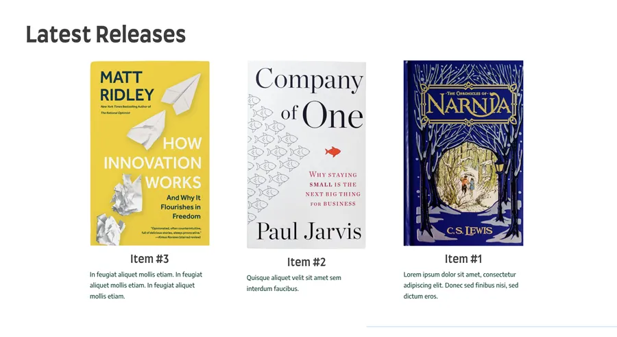 Authorship theme showcase section screenshot